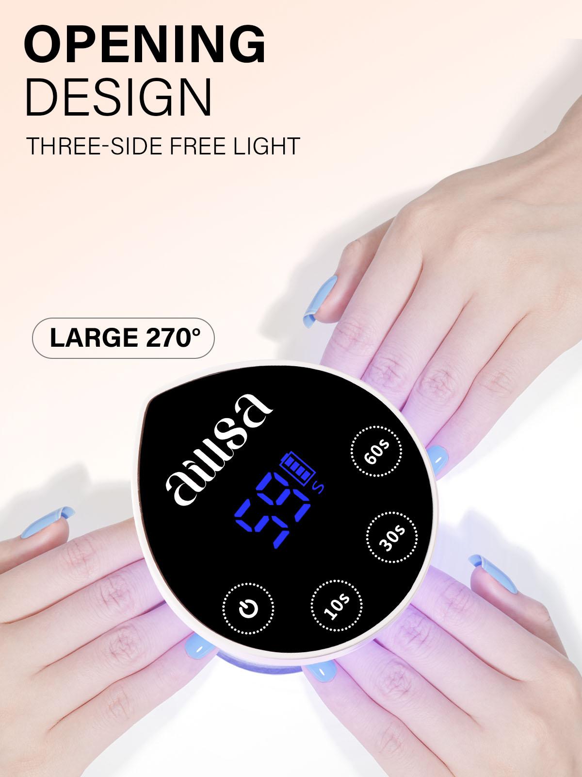 AILLSA Upgraded Mini UV Light with Auto Sensor, Rechargeable LED Flash Cure UV Lamp, 4 Timers Setting Nail Light for Nail Extension/Nail Polish, Portable USB Nail Dryer for Home&Salon Use Nail Art Nail Care nail light Cutics Manicure