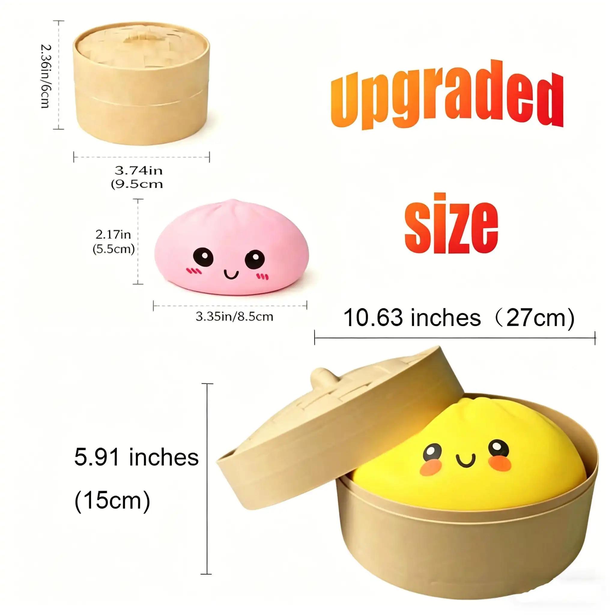 Jumbo 10.6" Bun Squishy Blind Box, Soft Slow-Rising Stress Relief Bun Toy, Surprise Mystery Fidget Toy, Sensory Fidget Squishies, Cute Expressive Squishy for Relaxation & Fun