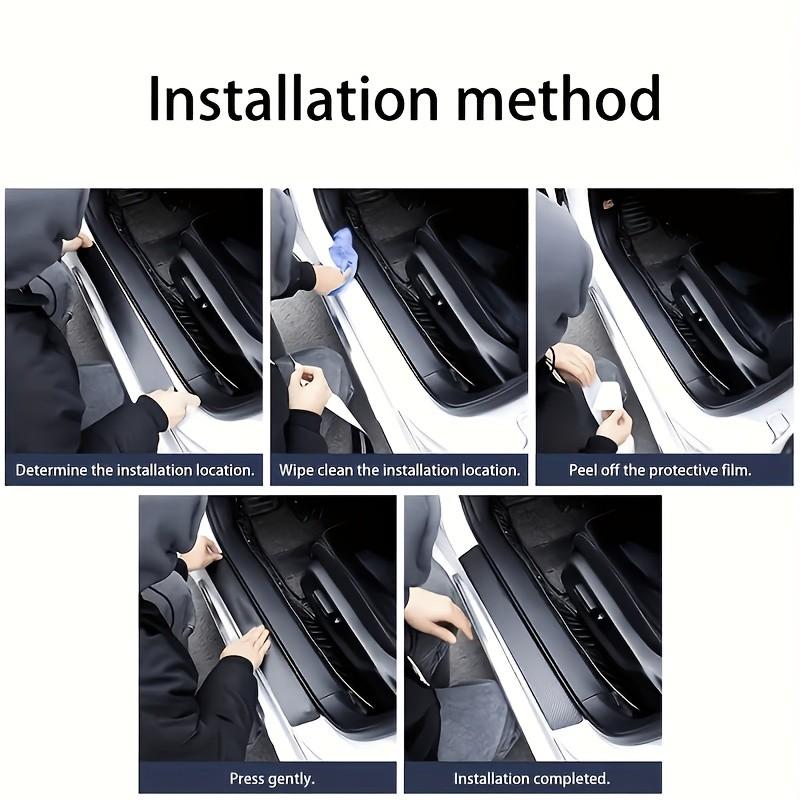 5-Pack Heart Carbon Fiber Car Threshold Guards, Scratch-Resistant Decorative Trim, Perfect Fit for Vehicle Protection
