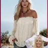 Elegant Off-Shoulder Thin French Style Sexy Lace Summer Top, Soft Goddess Aura Women's Upper Garment, All Seasons Fashion Knitwear, Feminine Chic, Aesthetic #GLOBAL PICKS