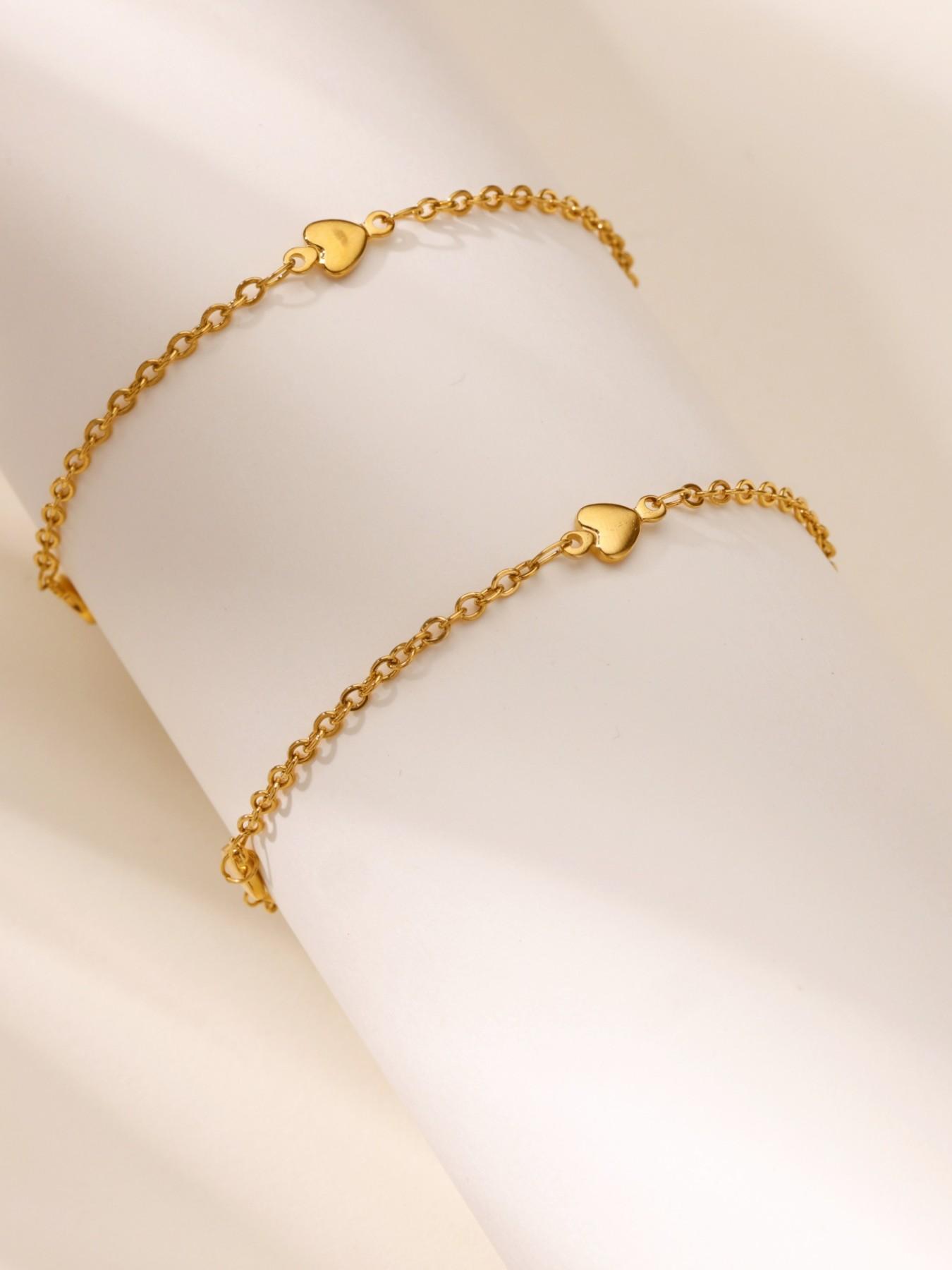 1 Pcs Stainless Steel Heart Anklets for Women Summer Beach Leg Chain Ankle Bracelet Femme Fashion Waterproof Jewelry,Perfect Gifts for Birthday,Party,Wedding,Anniversary,Mother's Day,Vacation,Daily