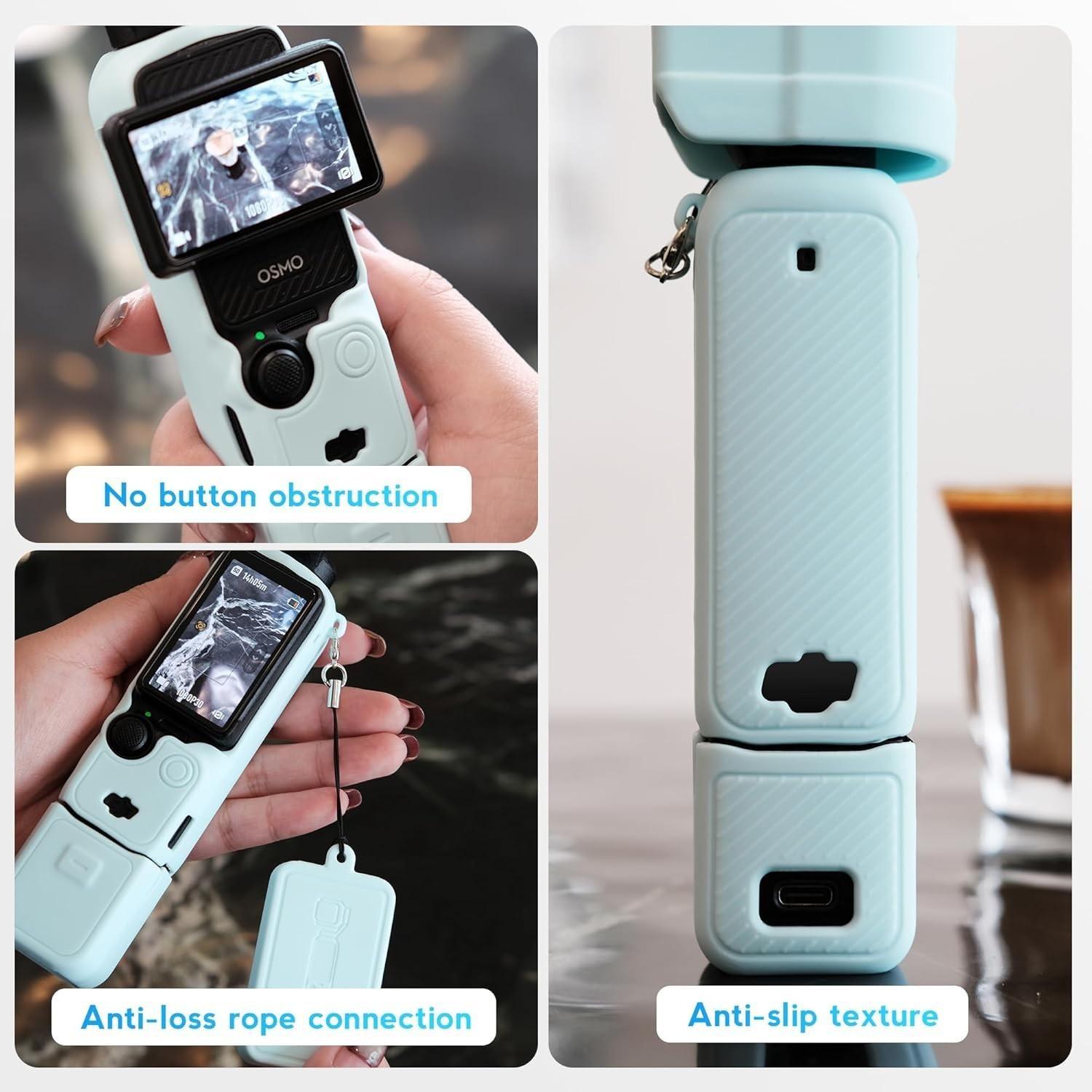 Case for Pocket 3/xtra Muse Camera, Soft Protective Case, Anti-Scratch, Slim Fit, Mic Cover, Screen Protector