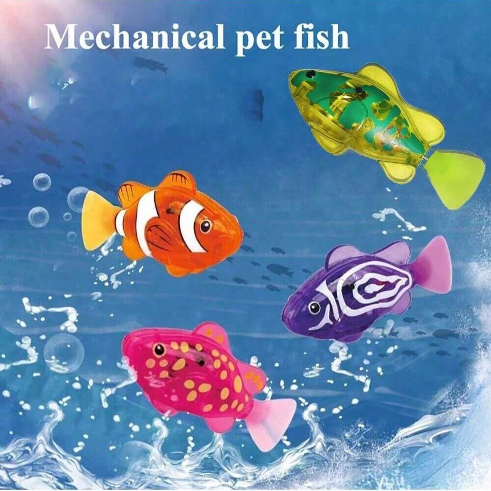 Kids Electronic Fish Swimming Pool Toy, Pet Toy, Swim Robot Fish with LED Light, Water Bath Toy for Children, 1/4/6 Pieces
