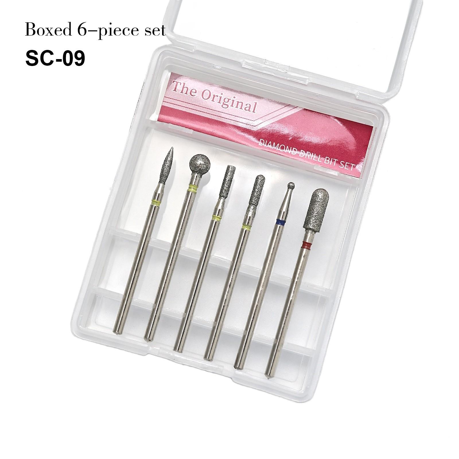 6Pcs/set Nail Drill Bits Set Nail Bits For Nail Drill Professional Diamond Drill Bit Set Electric Cuticle Rotary Manicure Nail Drill Bits Pedicure Grinding Head Sander Tools For Acrylic Gel Nails Home Salon Diy Manicure