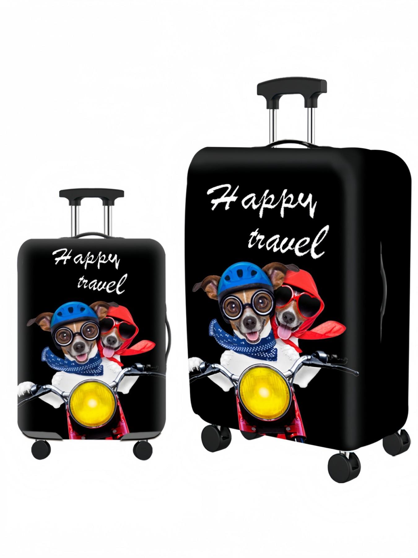 Luggage Cover, Travel Case Cover, Suitable for 18-32 inch Luggage, Outdoor Travel, Business Style, Stylish Pattern, Unisex Travel Accessory, Polyester Luggage Elastic Dust Cover, Ideal for Back-to-School Students, Outdoor and Holiday Travel, Luggage Prote