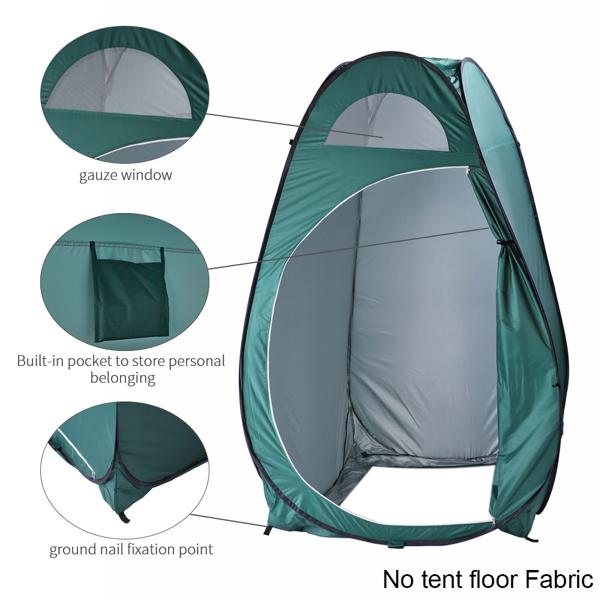 120x190cm 1-Person Pop Up Privacy Shelter Tent, Portable Outdoor Changing Room & Shower Toilet Tent, Lightweight Steel Wire Frame, Compact Fold, Built-In Storage Pocket, No Floor (for Hiking Camping Outdoor Showers)
