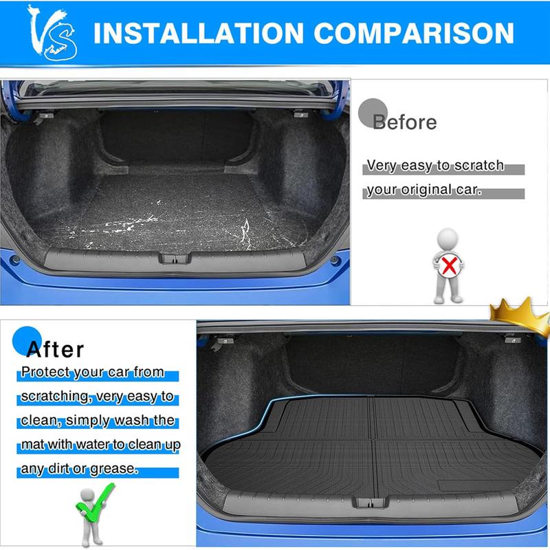 Canvcle Trunk Mat for Honda Civic 2016-2021 All Weather TPE Rear Cargo Liner Eco-Friendly & Scratch-Resistant Black TPE Protector Canvcle Trunk Mat for Honda Civic 2016-2021 All Weather TPE Rear Cargo Liner Eco-Friendly & Scratch-Resistant Black TPE Protector