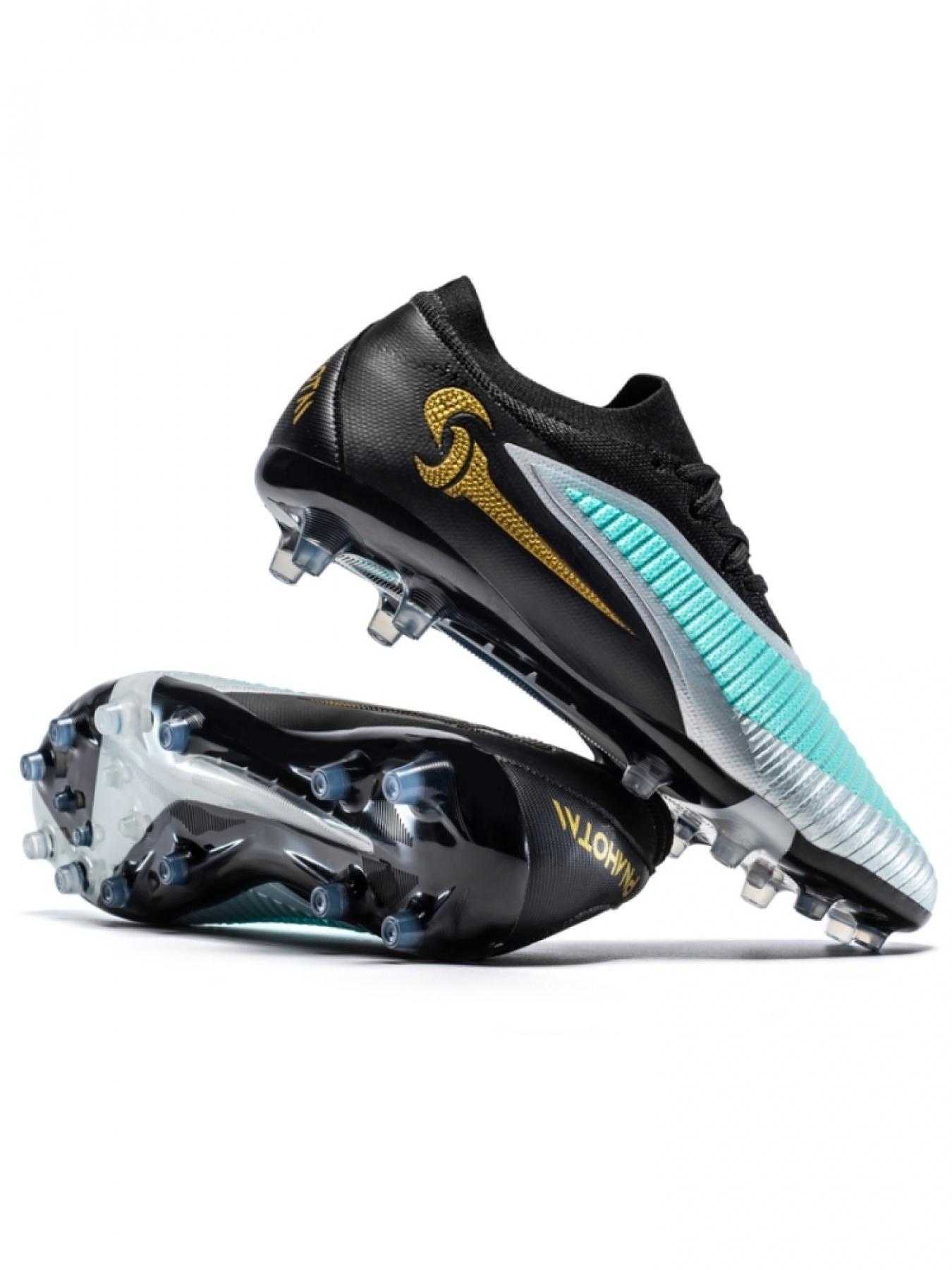 1 Pair Unisex Professional Football Shoes TPU Long Studs Crystal Outsole Seamless Upper Fast Direction Change Precise Ball Control For Match Training