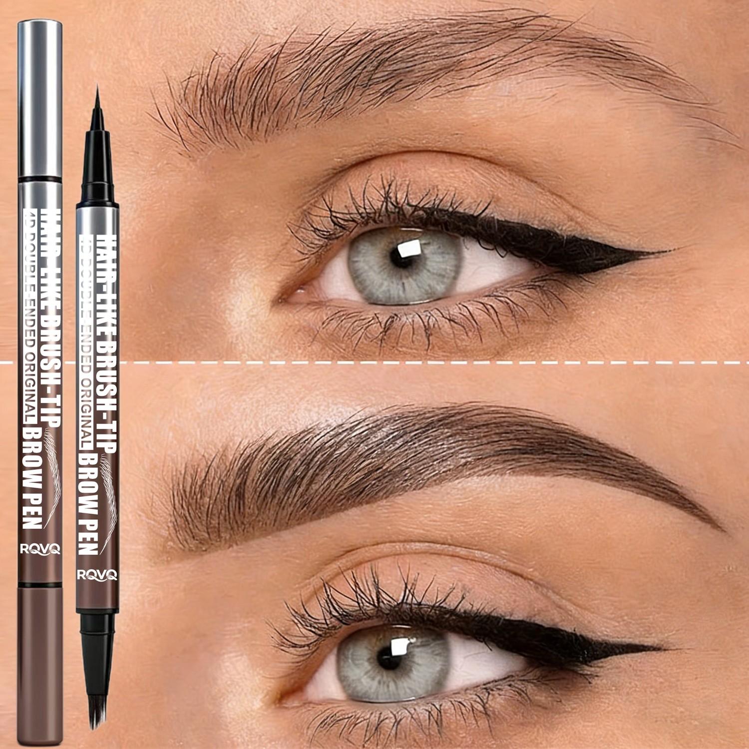 Double-Ended Eyebrow Pencil Set, Instant Root Coverage & Edge Control, Waterproof Sweatproof Long-Lasting Makeup Tool, Cosmetic