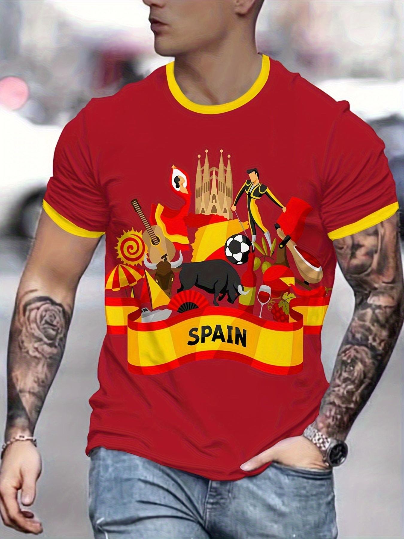 Barcelona Style Soccer Jersey, Round Neck Comfortable Sportswear, Ideal for Football Matches, Training, Casual Wear, Holiday, Gift