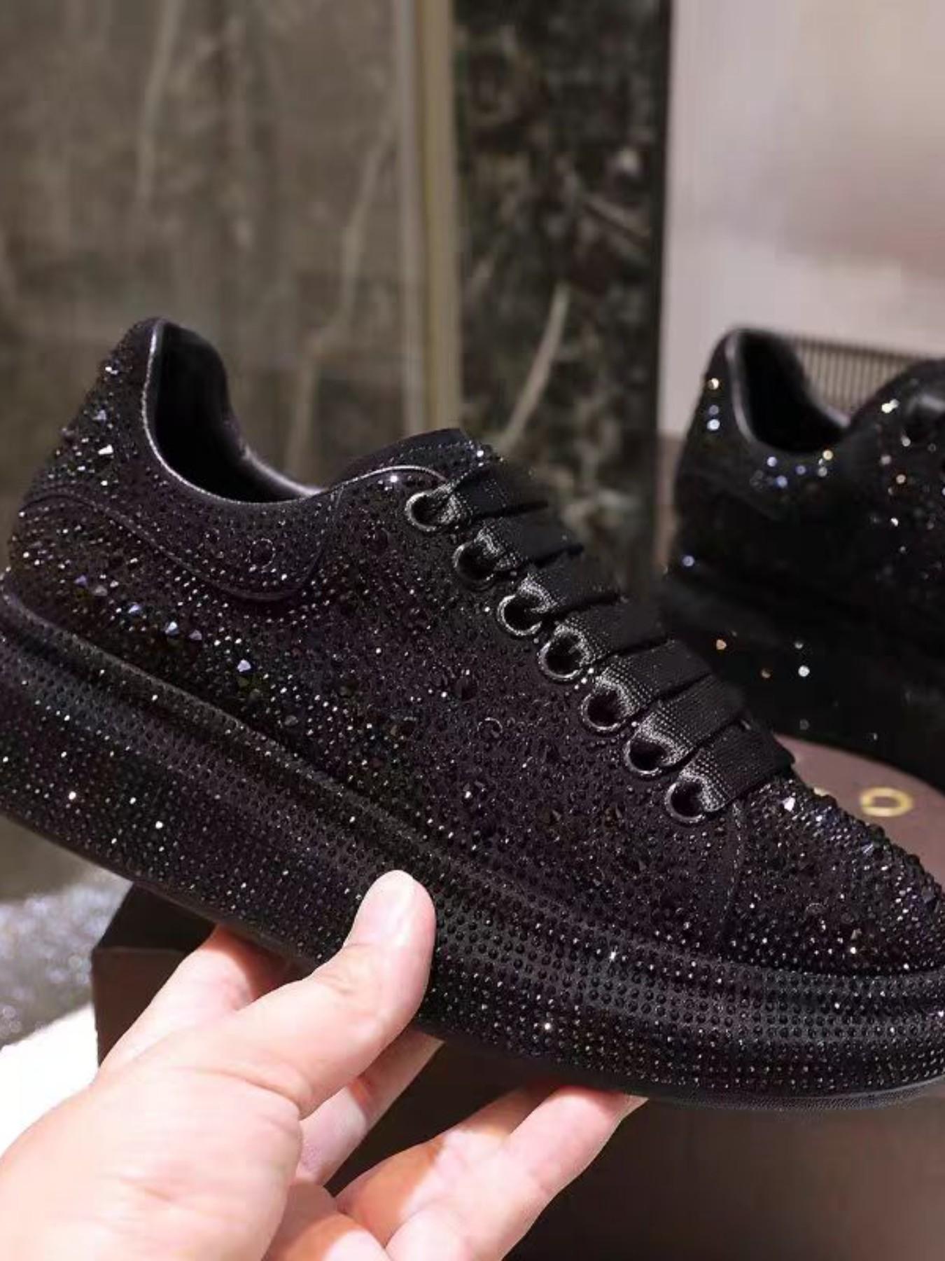 Women's Thick Sole Height Increasing Dad Shoes, Handmade Embellished Fashion Luxury Casual Women's Shoes, Unique Design Comfortable Sneakers