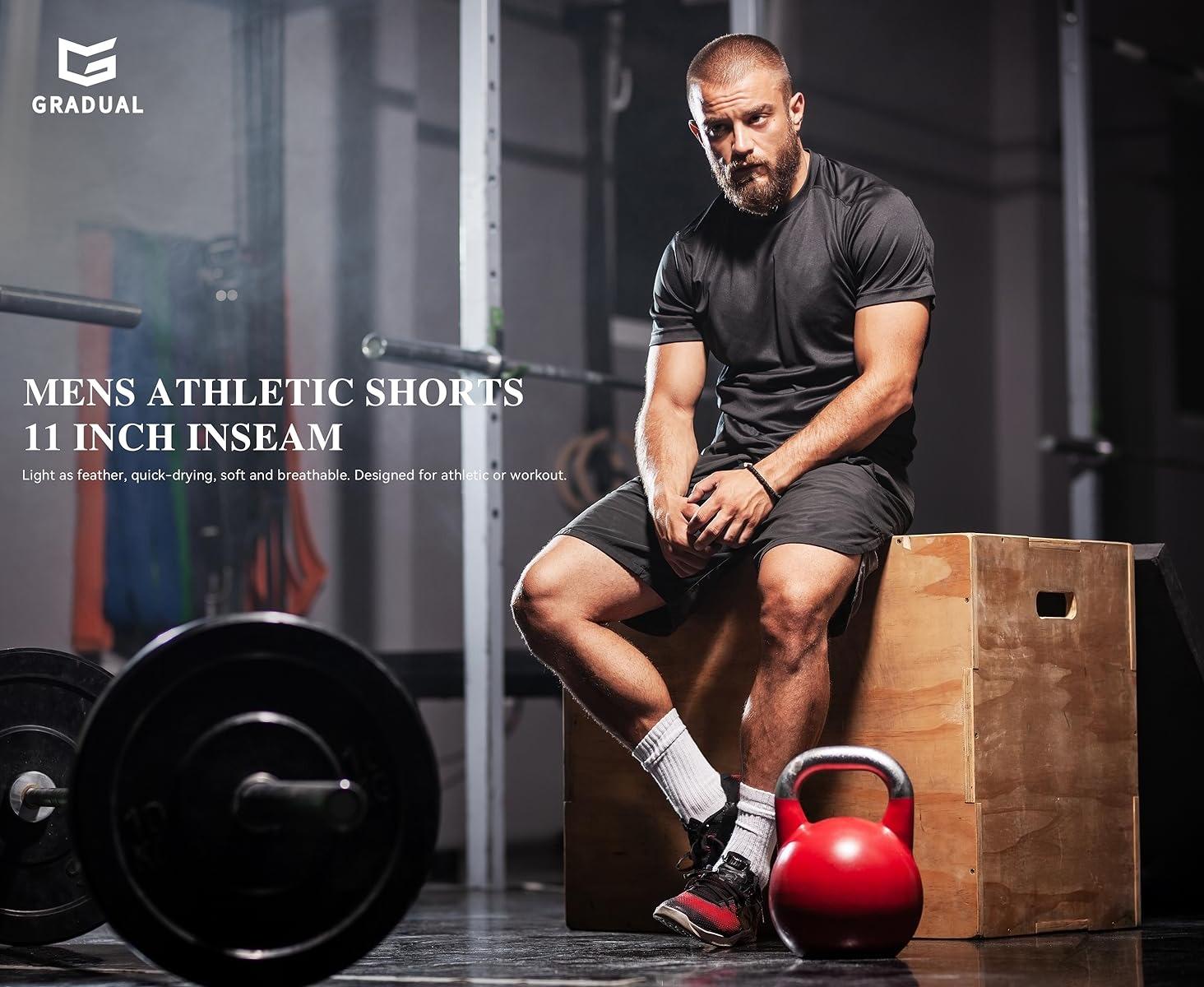 G Gradual Men's Athletic Shorts with Pockets 11" Long Basketball Shorts Lightweight Quick Dry Drawstring Elastic Waistband Training Gym Workout Shorts G Gradual Men's Athletic Shorts with Pockets 11" Long Basketball Shorts Lightweight Quick Dry Drawstring Elastic Waistband Training Gym Workout Shorts