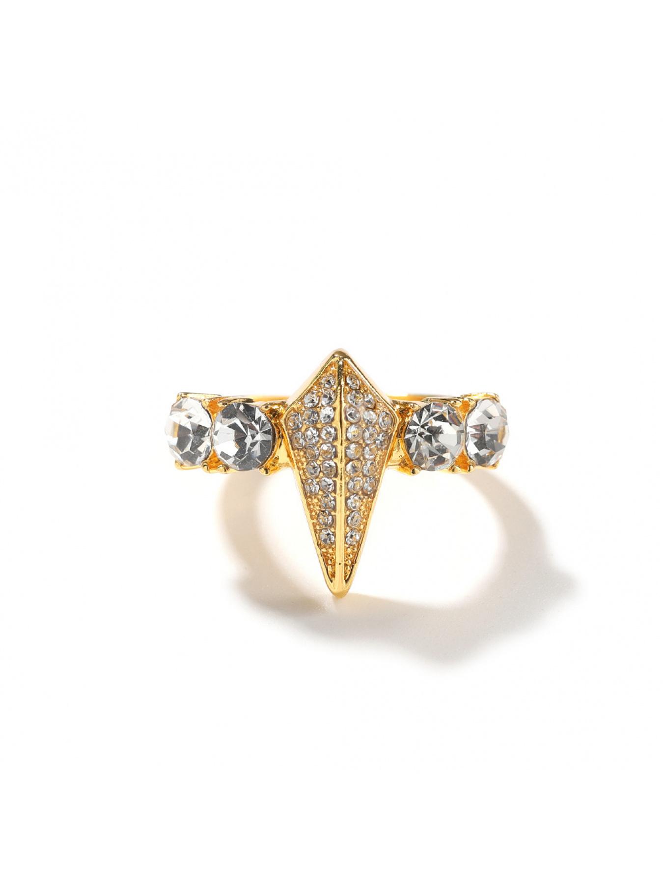 Hip-hop style new diamond-encrusted alloy black panther ring, men's niche exaggerated open adjustable ring, vintage jewelry