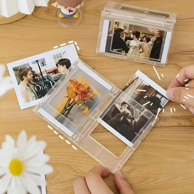 6 Transparent Magnetic Frames, 3 Inch Refrigerator Photo Holders, Polaroid Mini Frame Compatible, Festive Gifts for Home Office Decor