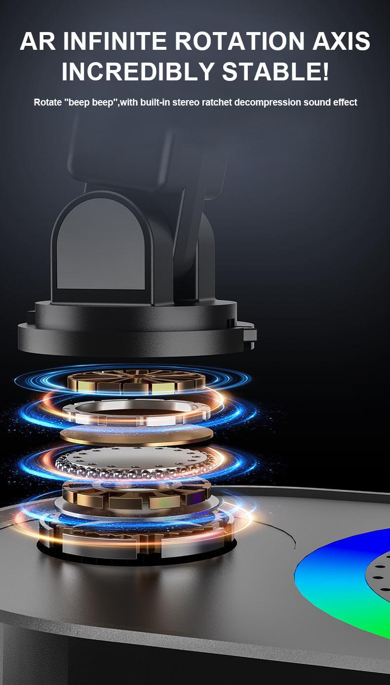 【Holiday Haul】AKLLCCR Wireless Induction Audio Bluetooth Speaker 5in1 Cellphone Holder USB Emergency Rechargeable (5000mAh) Portable Power Mobile Tablet Stand with Colorful Ambient Light Gifts for Friend, Family