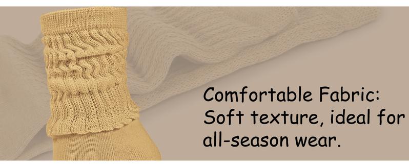 Crew Slouch Socks Women - Retro Scrunch Short Sock - Soft Solid Ankle Socks Size 5-11 Womenswear Fits Stretchy Comfort