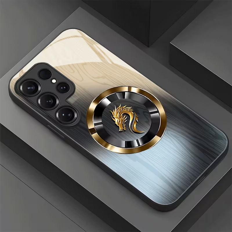 Gradient textured gold dragon phone case for Huawei Mate 9/Mate 10/Mate 10 Pro/Mate 20/Mate 20 Lite/Mate 20 Pro/Mate 20 X/Mate 30/Mate 30 Pro/Mate 40 Pro 4G/Mate 50 Pro Hard Case glass texture Simple design new styles Phone Case