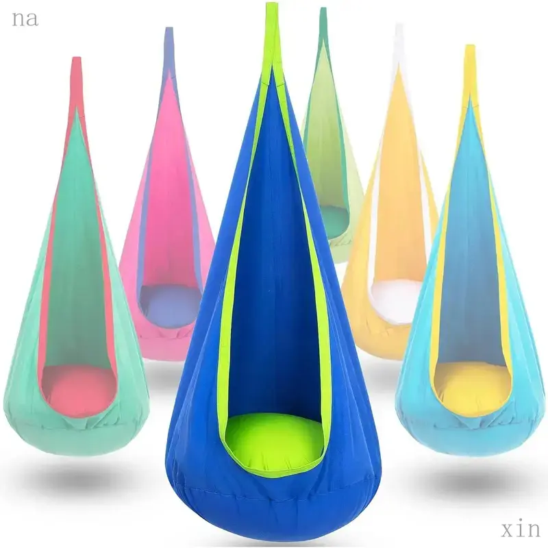 Portable Swing Hammock with LED Light, 1-Count Colorful Chair with Inflatable Cushion, Outdoor Camping Furniture for Indoor & Patio Use,’ Holiday Gift
