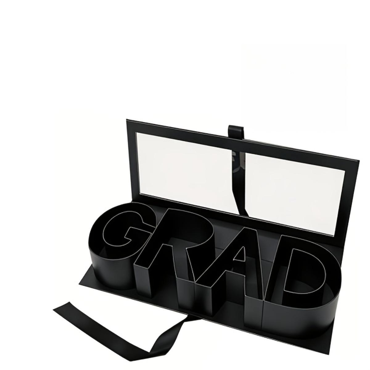 Graduation Party GRAD Letter Box, 2026 Creative Graduation Gift Paper Box, Fill with Flowers Cards Graduation Envelopes Jewelry Bracelets and Small Gifts, Memory Display Box for High School College Graduation Ceremony