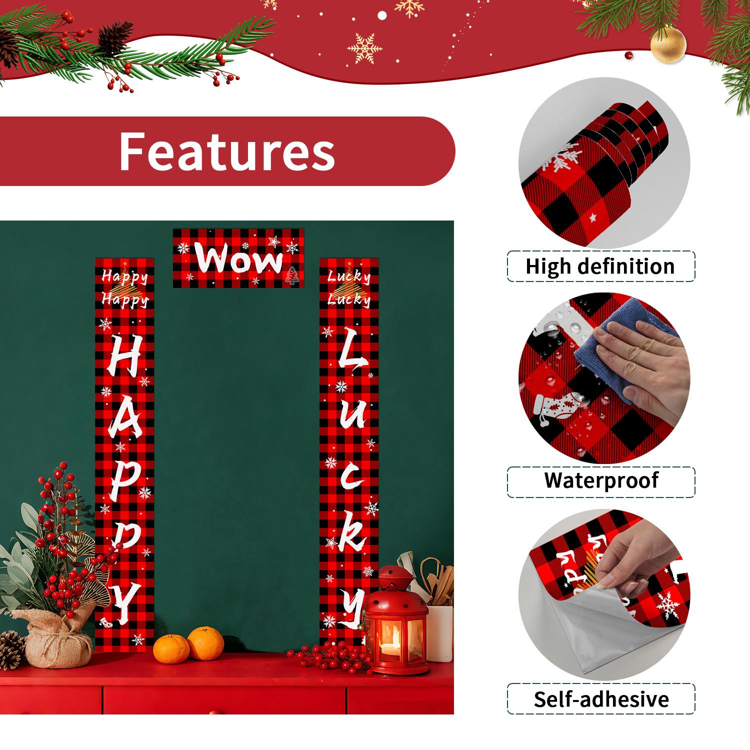 Classic Chinese New Year Couplet Set, Spring Festival Decorations, Self Adhesive Door & Wall Stickers, Universal Home Accessory