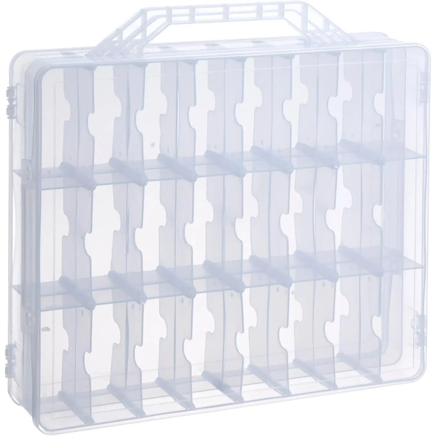 Polish Organizer Case, 48 Bottles, Clear,  Polish Storage |  Polish Organizer Case, Gel Polish Storage, Adjustable Dividers for Tall, Slim & Wide Bottles, Double-Sided Clear View