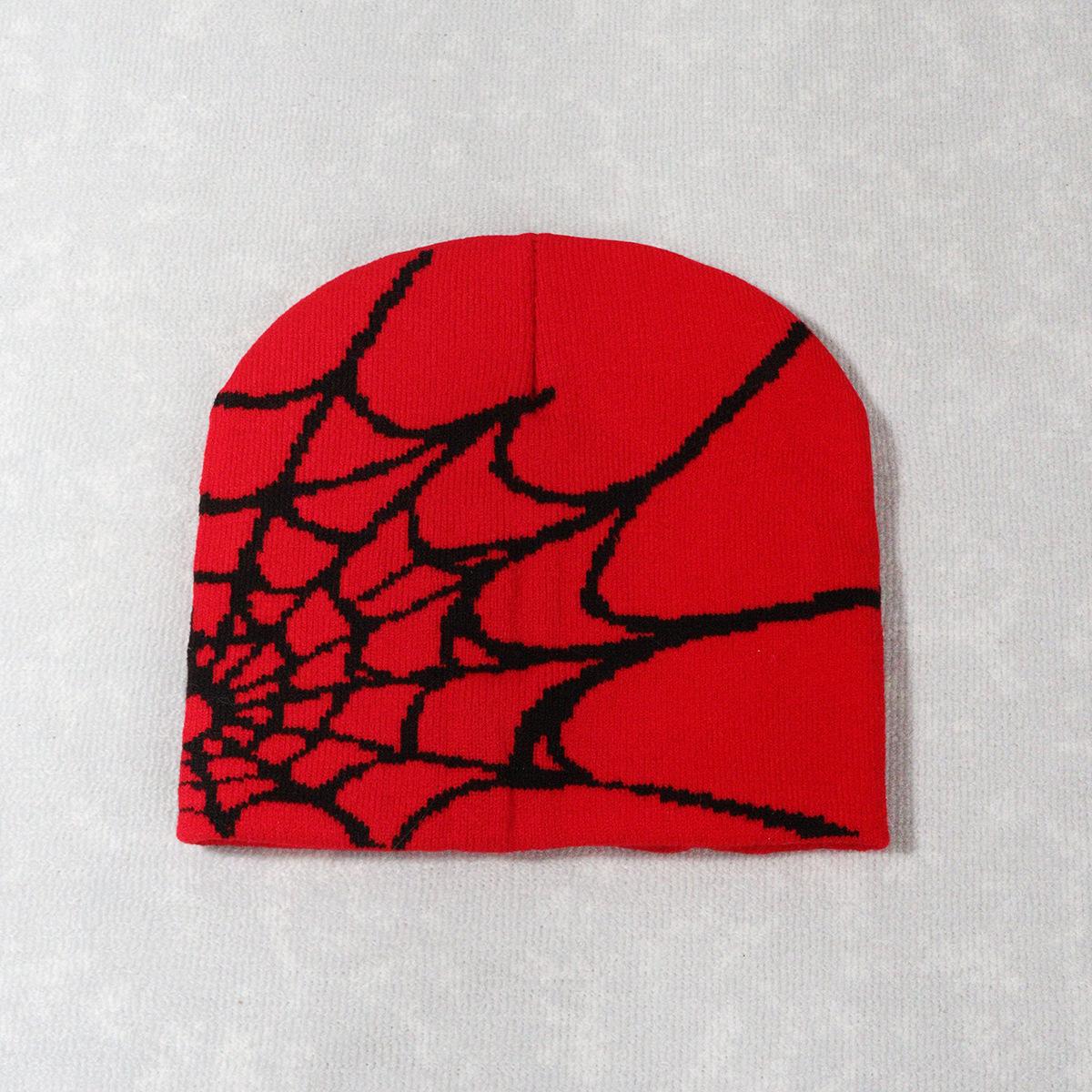 2026 New Spider Web Y2K Jacquard Knitted Beanie, European-American Trend Winter Hat, Sports & Outdoor Accessories for Women, Beanies