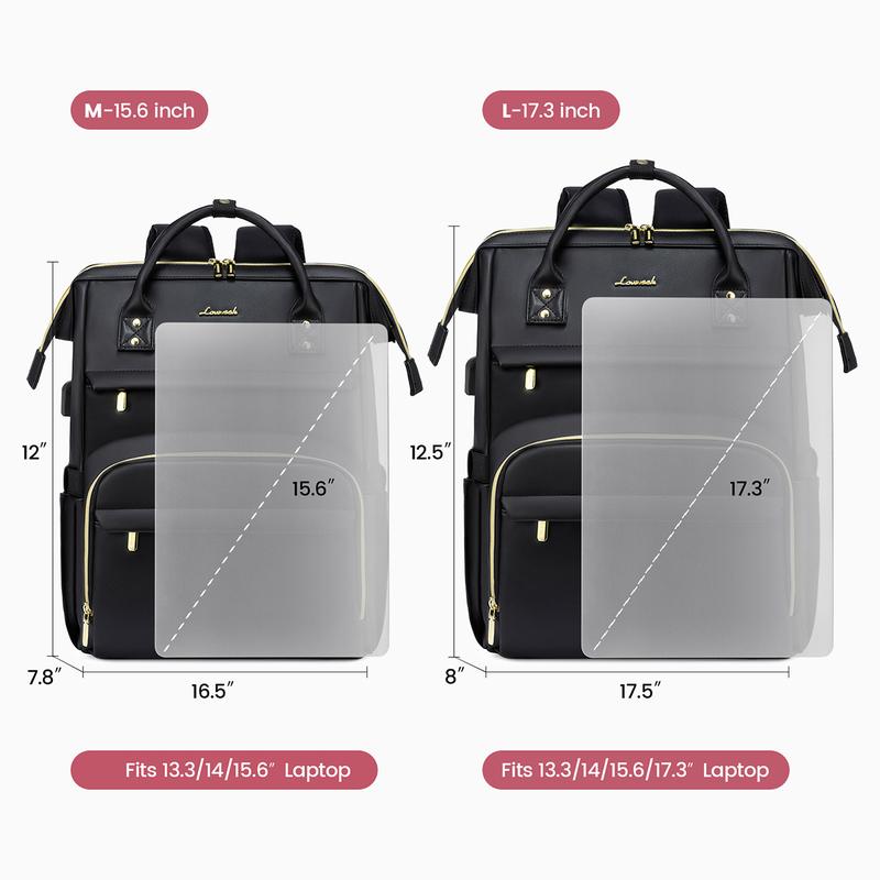 【Valentine's Day Gift】LOVEVOOK Vegan Leather Laptop Backpack with USB Port for Women - College,  Business, Work, Teacher, Travel, School Backpack,TikTokShopJumpstartSale