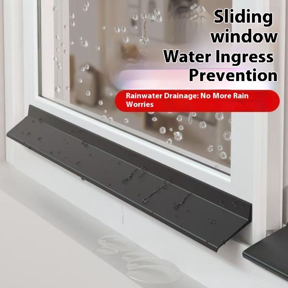 1pc No-Drill Sliding Window Waterproof Barrier, Self-Adhesive Waterproof Strip, Suitable for Window Glass Doors, Balcony Sliding Windproof and Soundproof Sealing Strip for Home - Durable, Easy to Install, Outdoor Window Drainage System, Door Hardware