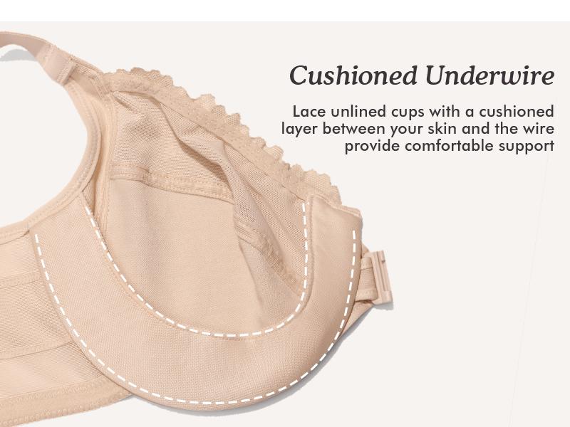DELIMIRA Women's Front Closure Bras Posture Full Coverage Plus Size Lace Underwire Unlined Bra SpringStatements