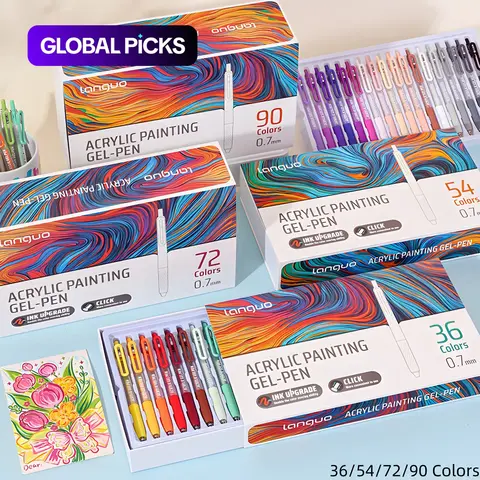 【Black Friday】36/54/72/90-Color Acrylic Gel Pen Set, Retractable Pens with 0.7 mm Tips and Richly Colored, Large-Capacity Ink, Art Supplies for Journaling, Card Making, DIY Coloring, and Doodling, Gel Pens with Clips #GLOBAL PICKS