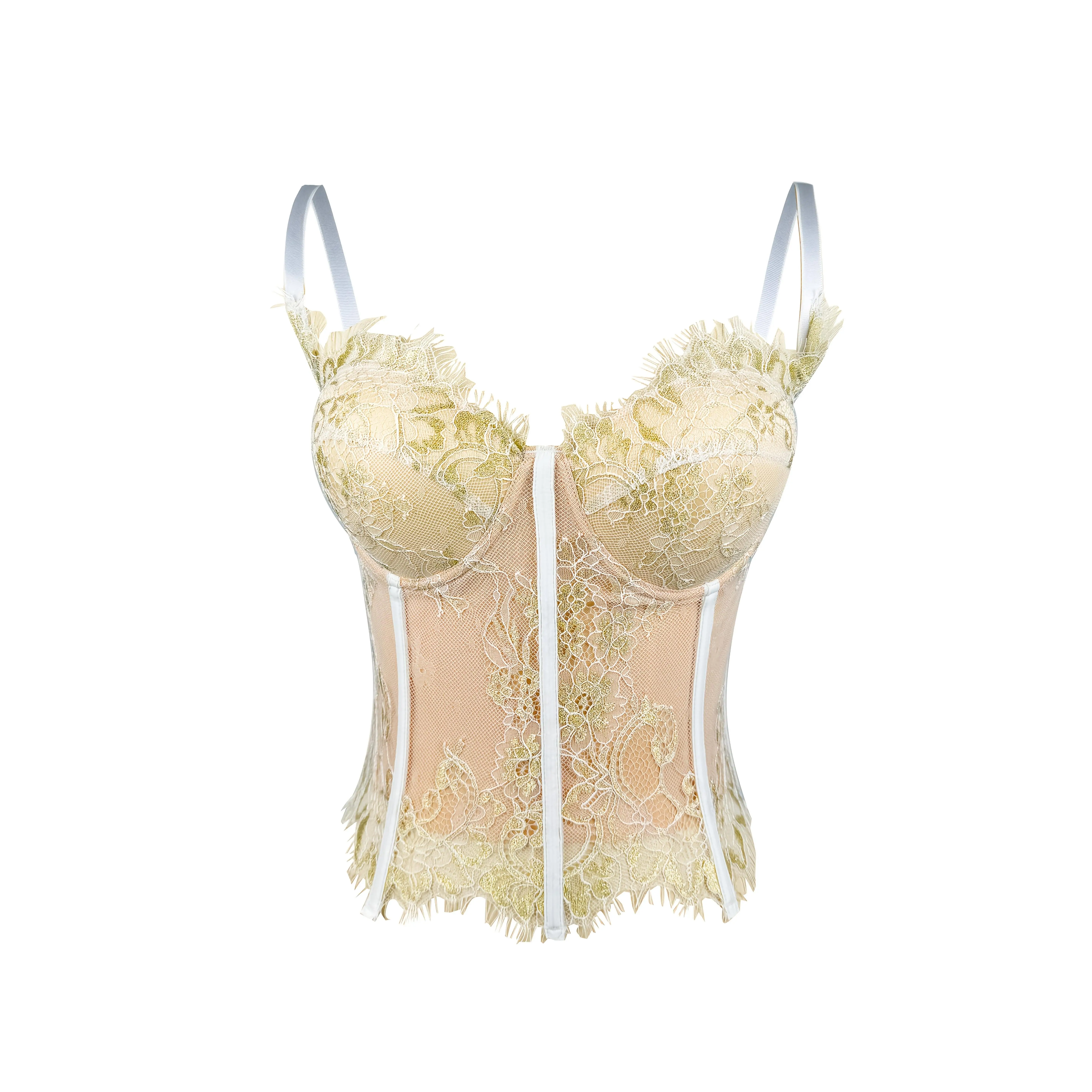 Elegant Lace Camisole Vest, Multifunctional Slim Fit Outerwear, Elegant Fishbone Corset, Sleeveless Slim Fit Spring and Summer Vest, Women's Clothing