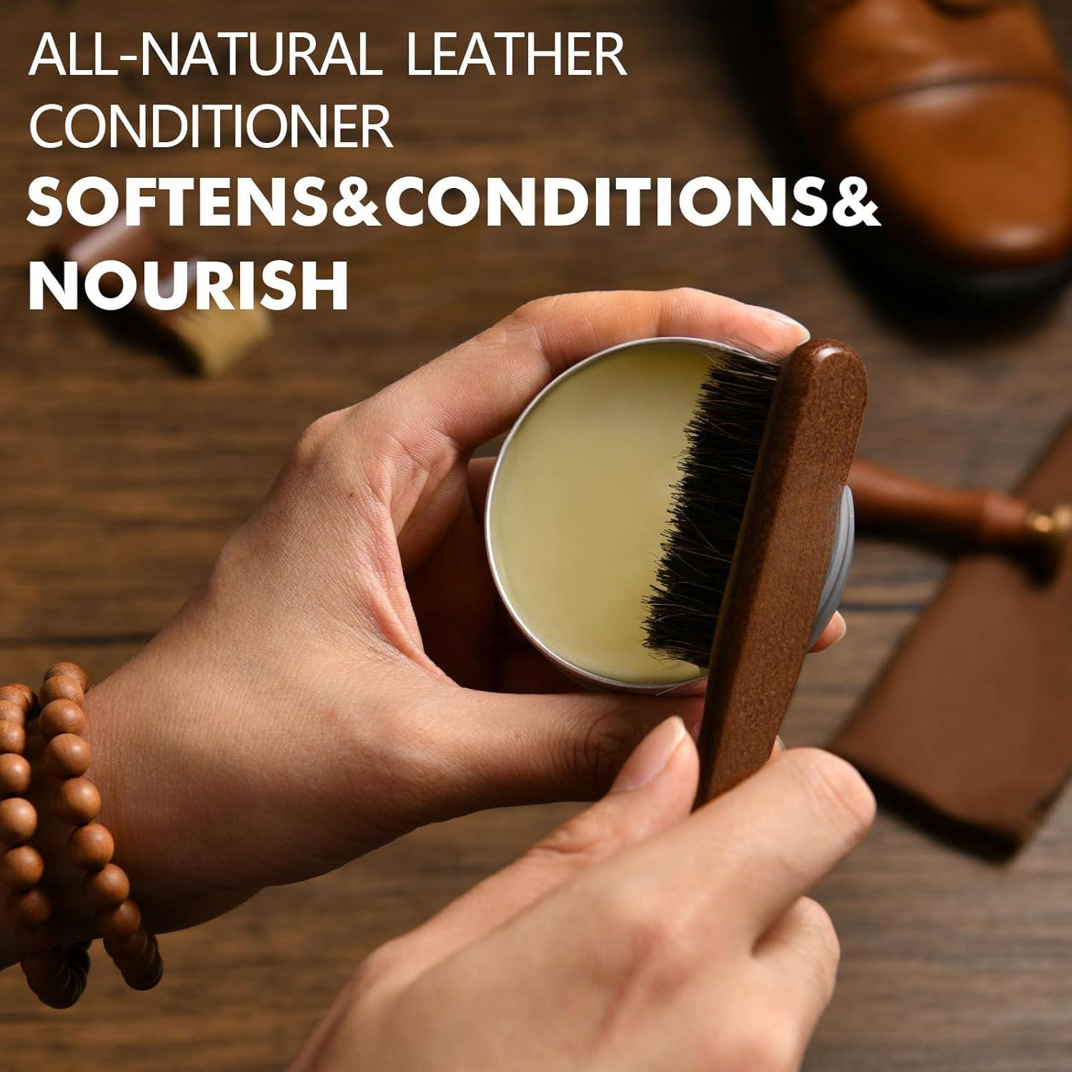 Leather Shoe Polish Kit - Birthday Gifts for Men, Dad, Shoe Shine Kit, Leather Boot Care Kit, Mens Gifts Ideas