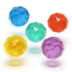 6 /12 pcs Bouncy Ball Toy Colored Bouncing Ball Rubber Outdoor Toys Kids Sport Games Diamond Elastic Juggling Jumping Balls