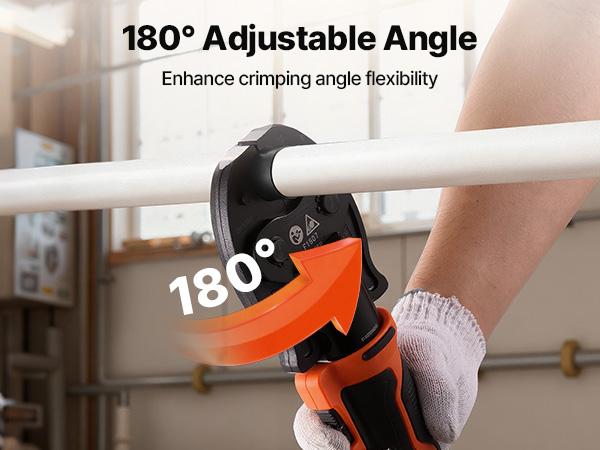 VEVOR Cordless Mini Press Tool, 18V Electric Pipe Crimping Tool for 1/2, 3/4, 1 PEX Pipe Copper Rings, PEX Press Tool Kit with 2pcs Battery, Fast Charger Carrying Case - Meet ASTM F1807 Standard VEVOR Cordless Mini Press Tool, 18V Electric Pipe Crimping Tool for 1/2, 3/4, 1 PEX Pipe Copper Rings, PEX Press Tool Kit with 2pcs Battery, Fast Charger Carrying Case - Meet ASTM F1807 Standard