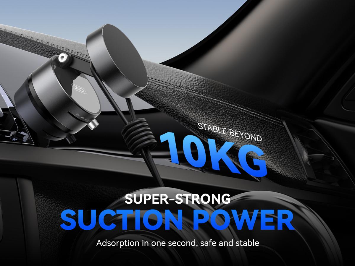 Vacuum Magnetic Suction Phone Holder,XO Upgraded 360° Adjustable Suction Cup Car Phone Mount,Hands-Free Cell Phone Holder for Car/Gym/Mirror/Smooth Surface,Compatible with iPhone 16/15/14/13/12 Series
