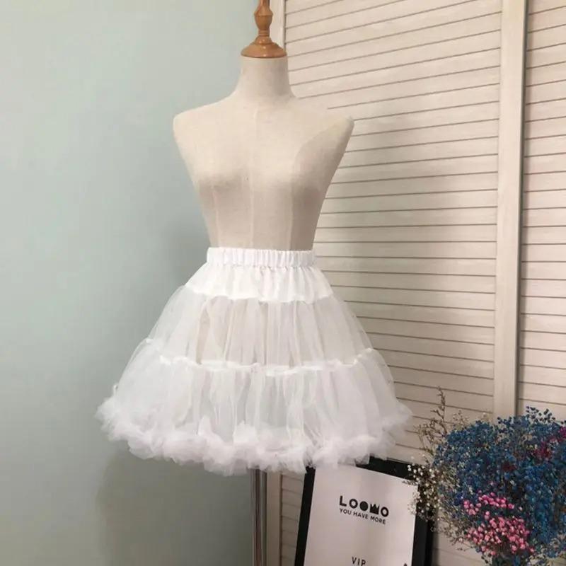 Women's Basic Minimalist Ruffled Bubble Petticoat - Short Tutu-Style No-Hoop Underskirt for Prom Dresses, Nylon-Acrylic All-Seasons Bottoms
