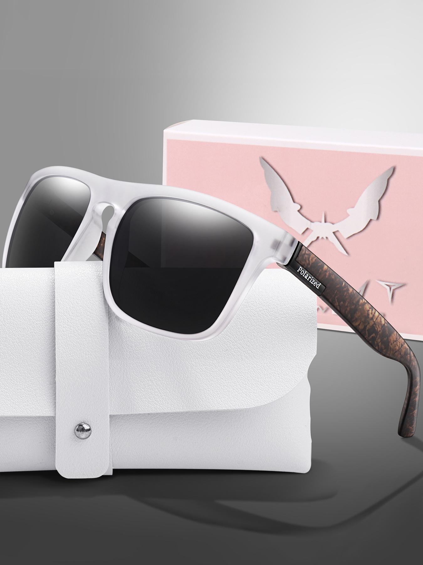 Classic Polarized Sunglasses with Case and Gift Packaging, Stylish UV Protection Eyewear, Vintage Square Frame for Daily Use, Perfect for Outdoor Activities, Great Gifts for Christmas, Valentine's Day, and Mother's Day, Trendy Vintage Sunglasses