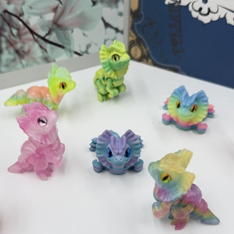 3D Printed Toy Dual Spine Dragon Jurassic Jointed Action Figure, Realistic Fun Display Piece, Creative Handmade Model