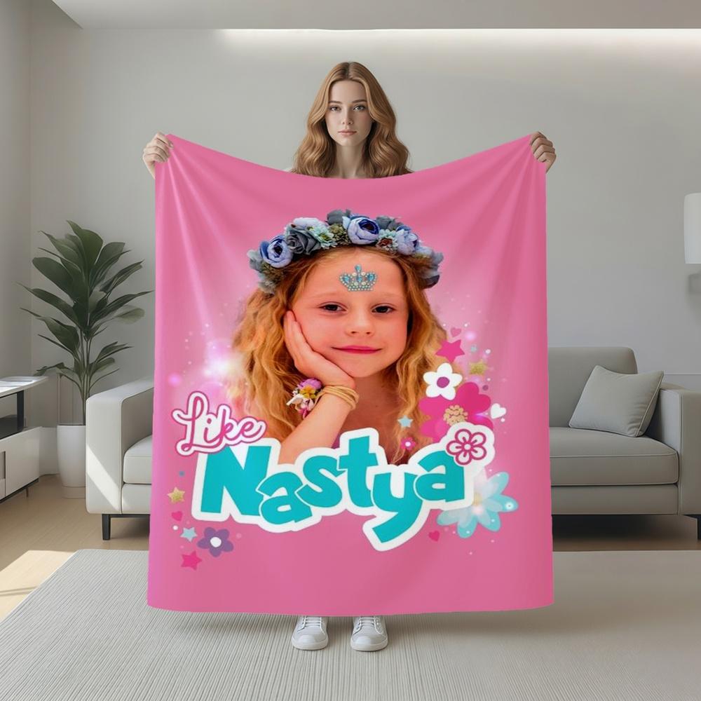 1pc Like Nastya Princess Floral Crown Design Flannel Fleece Blanket, Super Soft Cozy Warm Throw for Bed Sofa Couch Living Room, Office Travel Car, Decorative Gift Idea
