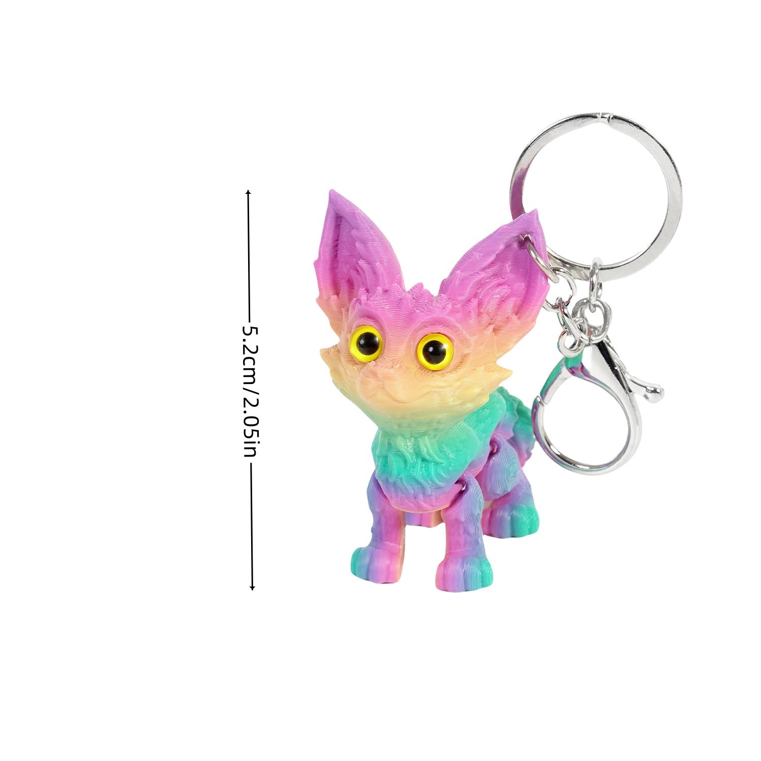 Random Gradient 3D Printed Keychain Gift – Surprise Blind Bag with Skeleton Dog, Octopus, Fox, Long-Tail Fox, or Star, Perfect for Kids, Friends, Party Favors, and Holiday Gifts