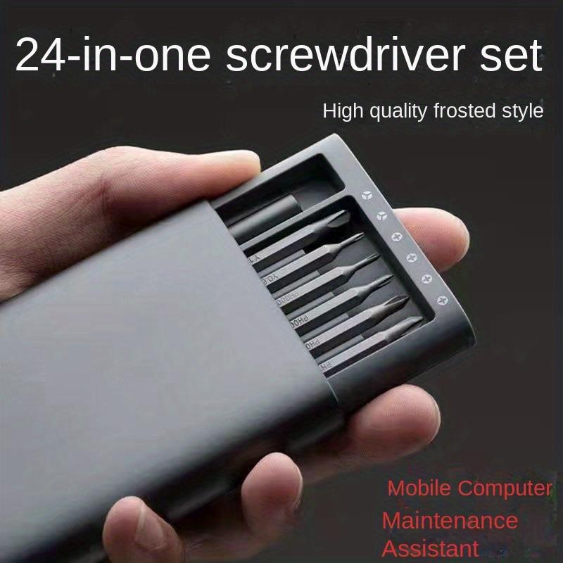 24-In-1 Multi-Functional Precision Screwdriver Set, Stainless Steel, Complete Tool Bit Removal, Compact Carrying Case, Professional Toolkit, Replaceable Screwdriver Bits, Multipurpose Switchable Screwdriver