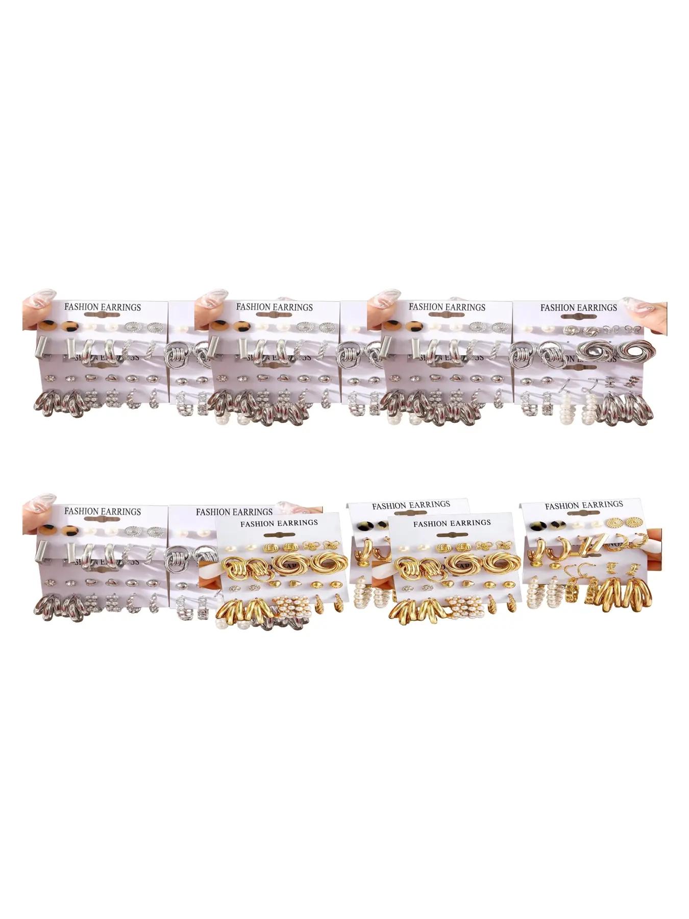 Faux Pearl & Rhinestone Decorated Heart & Butterfly Design Stud Earrings As Gift, 2024 New Dainty Jewelry for Daily Clothing Decor, Party