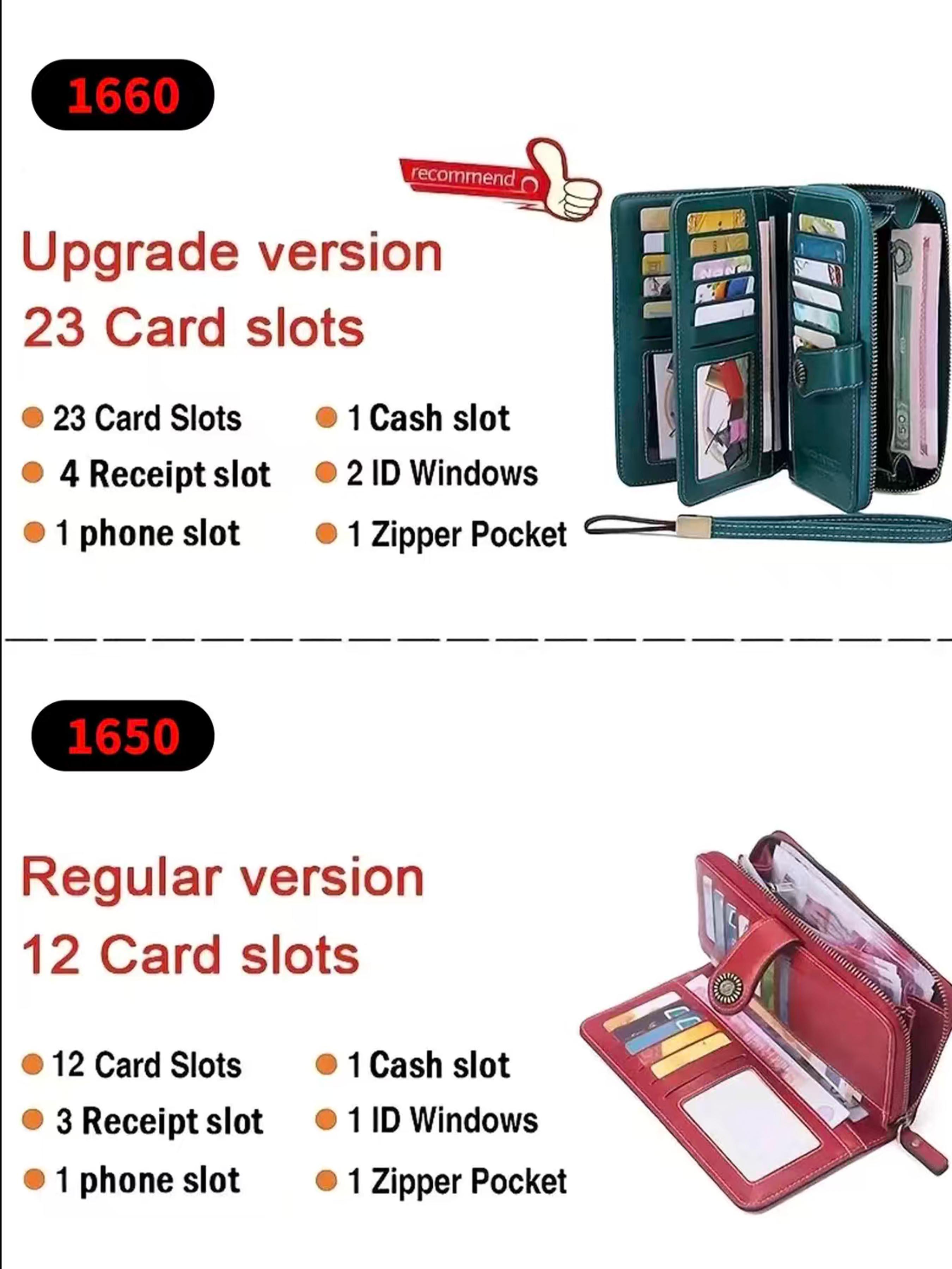 Women's Elegant Solid Color Long Wallet with Wrist Strap, Stylish Wallet, Multi-Functional Rfid Protection Zipper Wallet, Large Capacity Daily Use Handbag