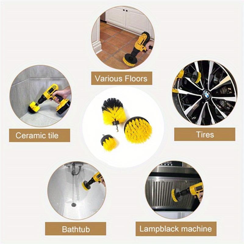 1/3Pcs/Set Electric Scrubber Brush Drill Brush Kit Plastic Round Cleaning Brush For Carpet Glass Car Tires Nylon Brushes