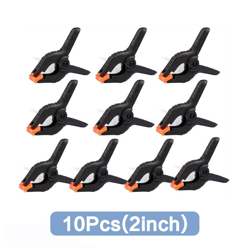 Multi-Function 10-Pack Spring Clamps Set: 2-Inch & 4-Inch Dual-Size Quick-Release Clamps, Non-Slip Handle, Anti-Rust Plastic, Strong Locking for Woodworking, Crafting, Sewing, Fabric, DIY Projects with Multi-Angle Adjustment Tool