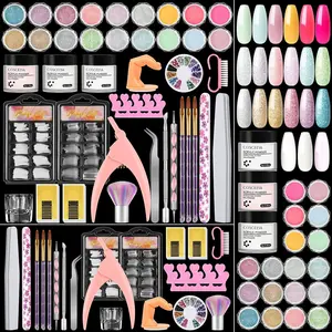 Acrylic Nail Kit for Beginners with Everything Nails Kit Acrylic Set Glitter Decoration Powder Rhinestones Professional Manicure Set at Home Gifts for Women