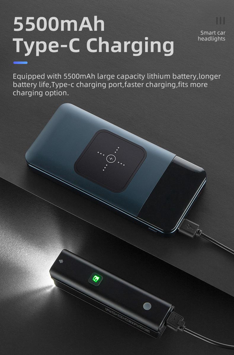 ROCKBROS 1500 Lumens Bike Light for Night Riding, 5000mAh USB-C Rechargeable Bike Headlight, Aluminium Alloy IPX6 Waterproof Bike Front Light, 5 Modes & Auto Mode Anti-Dazzling LED Bike Light