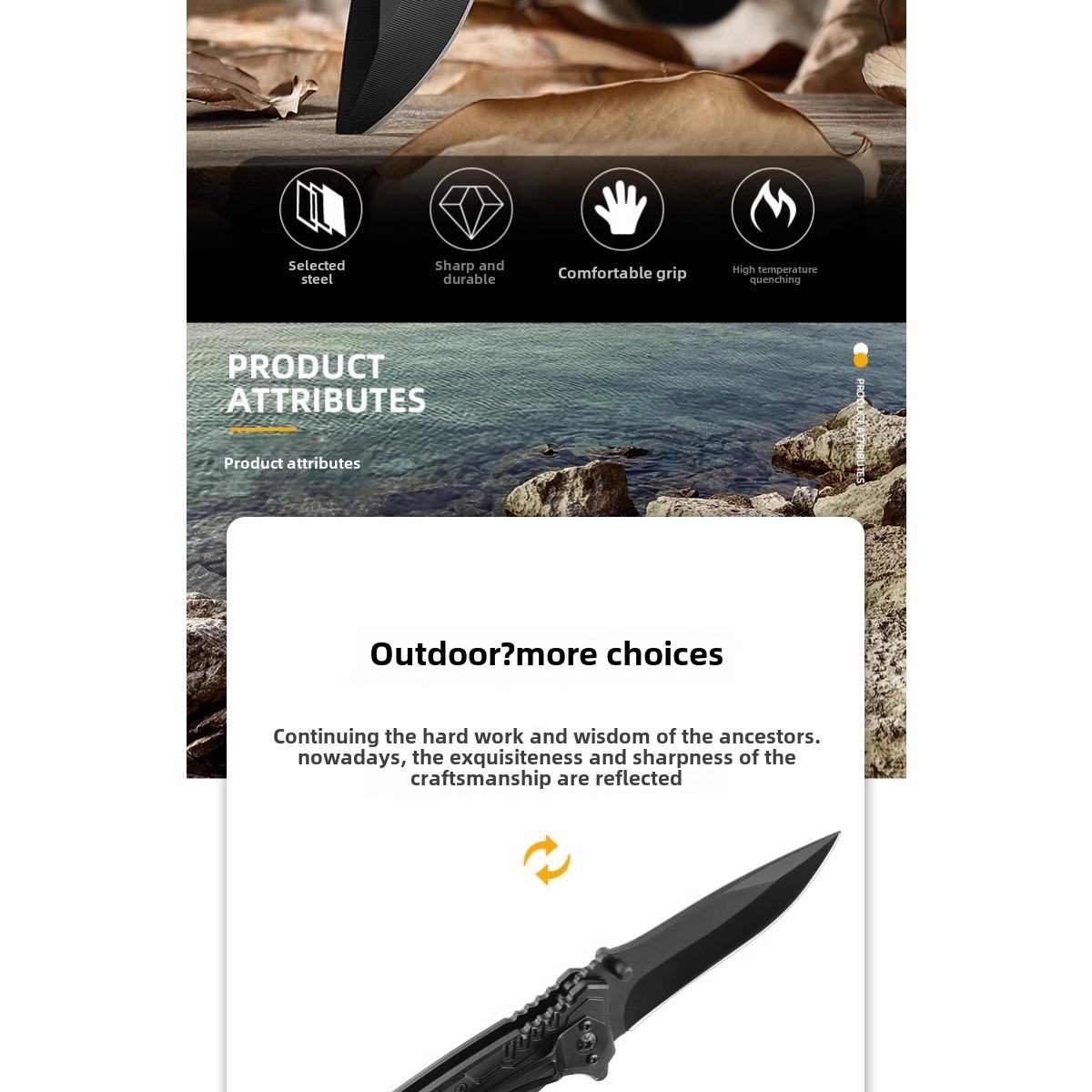 Stainless Steel Fruit knives - High Hardness Sharp Folding knives for Outdoor Use, Multi-Functional Self-Defense, Camping Gifts EDC