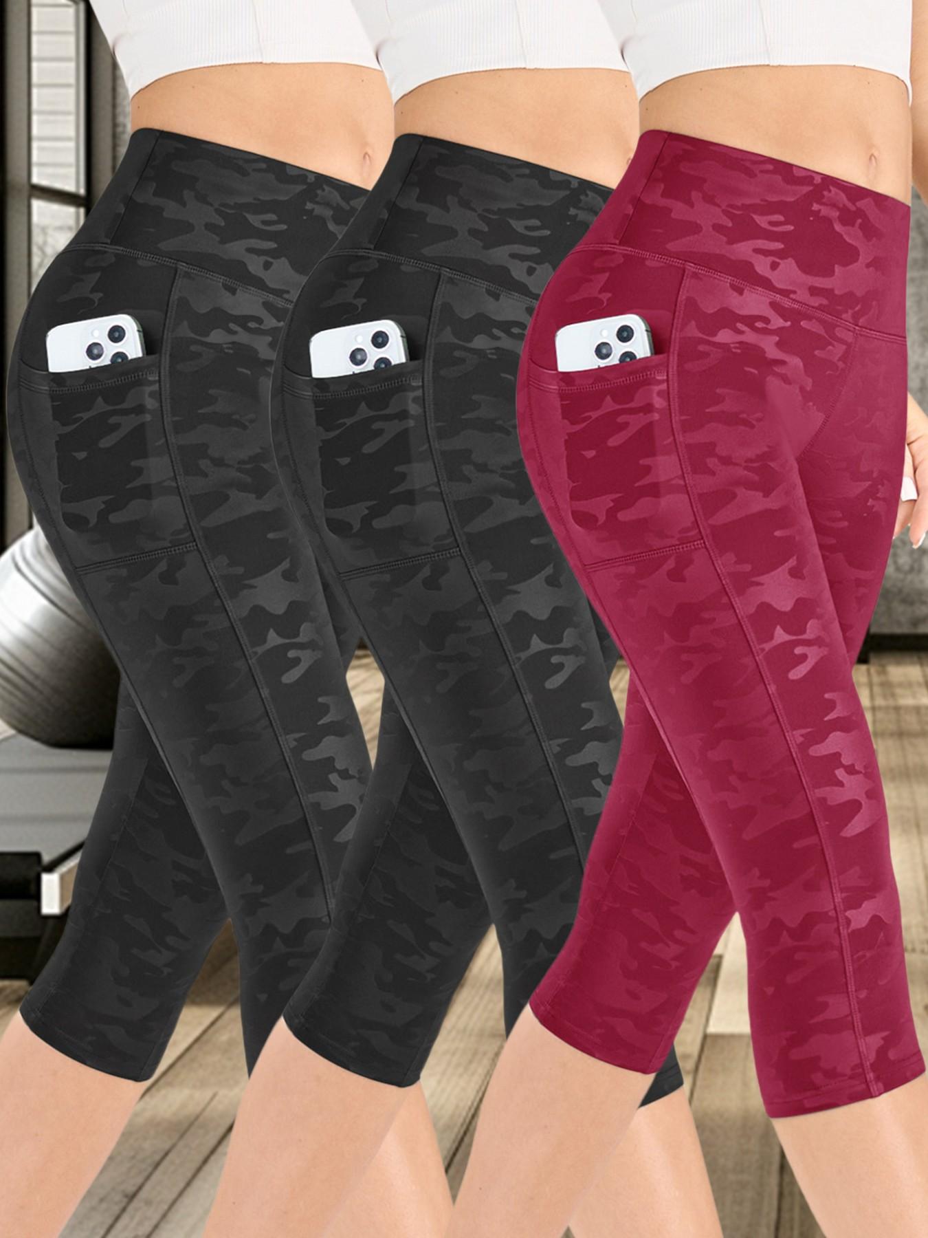 Women's Camo Print High Waist Stretchy Sports Leggings, Breathable Comfortable Skinny Pants, High Stretch Yoga Leggings, Workout Legging Capris, Ladies Sportswear for Indoor Outdoor Wear