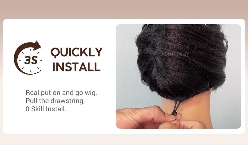 Ashimary 250% Density Glueless Ready To Go Wig- Pre Styled Side Part Body Wave Layer Cut 6x4.5 Lace Closure Bob Wig Invisi-Drawstring Ready to Go Short Bob Wigs Pre Everything Human Hair Wigs Pre Plucked Pre Cut For Black Women